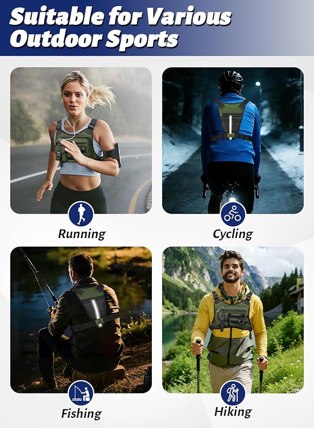 Chest Bag for Men Women, Lightweight Utility Running Chest Pack for Sports with Phone Holder for Sports Workout Jog