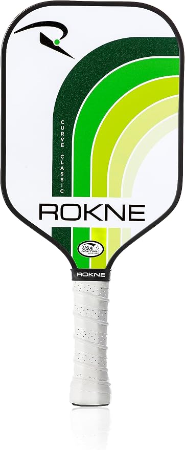 ROKNE Curve Classic Pickleball Paddle | USAPA Approved Fiberglass Pickleball Paddles | Precision Engineering & Comfort | ProGrit Texture for Max Spin & Power | Paddle
