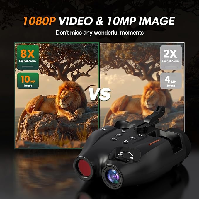 Night Vision Goggles Head Mounted for Adults,984FT Rechargeable Infrared Digital Binoculars,5X Digital Zoom, Hands Free Night-Vision Goggles with 32GB TF Card, Photo & Video Capture,Head Strap