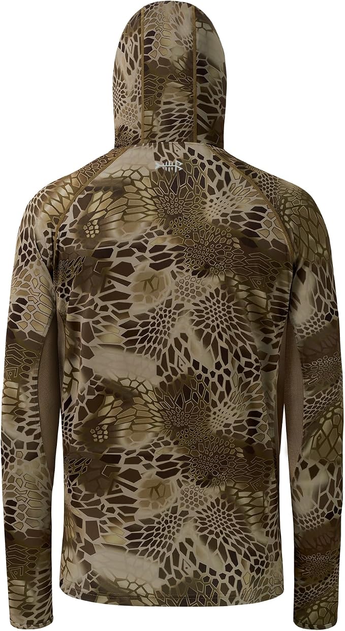 BASSDASH Men's UPF 50+ Camo Long Sleeve Hunting Fishing Hoodie Shirt