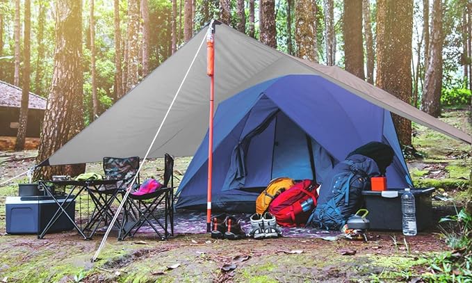 Unigear Hammock Rain Fly, 16.5/14.4/13.1/9.8ft Camping Tarp, UV Protection & Waterproof & Lightweight for Camping, Backpacking and Outdoor Adventure (Brown, 9.8 * 9.8ft)
