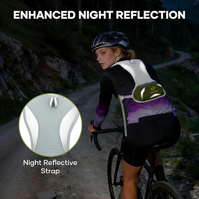 Maelstrom Running Vest,500ml Soft Flask Hydration Pack for Trail Marathon | BPA-Free Flask, Breathable Mesh, Bounce-Free Fit, Adjustable Compression, Reflective, Multi-Pockets, For Cycling, Hiking
