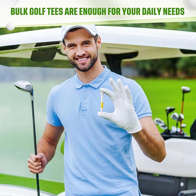 Mudder Golf Tees Bulk Wooden Bamboo Golf Tees Multicolor Wood for Men Balls Accessories