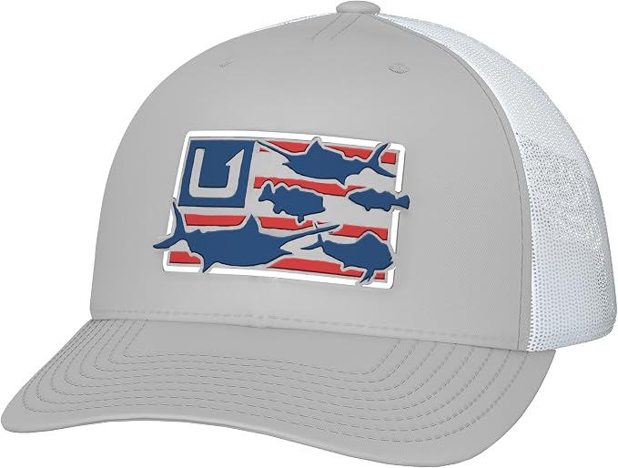 HUK Men's Mesh Trucker Snapback Hat | Anti-Glare Fishing Hat