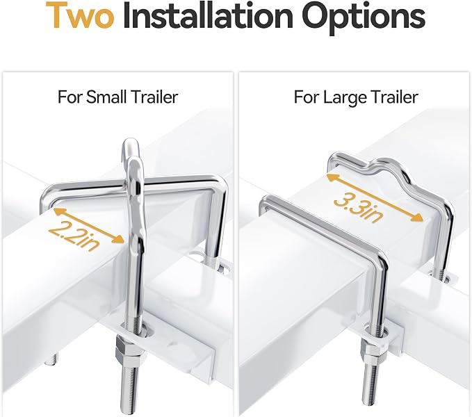 niffgaff Boat Trailer Guide-ons, 2PCS Rustproof Galvanized Steel Boat Guide Poles with White PVC Pipes & Reflective Tape, Fits Trailer Frames up to 3" for Ski Boat, Fishing Boat, Sailboat Trailer