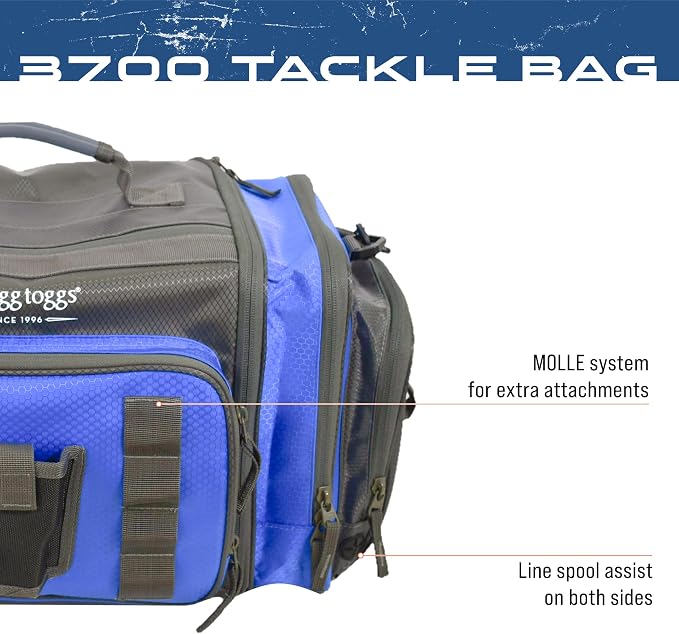 FROGG TOGGS Heavy Duty Fishing Tackle Duffle Bag, Includes Bait Trays