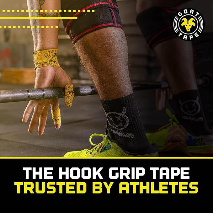 Goat Tape Super Stretchy Thumb Tape - Weightlifting Hook Grip Tape & WOD Tape for Cross Training, Gym Workout Tape, Athletic Finger Wrap - Flexes with Every Move - 15 Feet per Roll (All Colors 8-Pack)