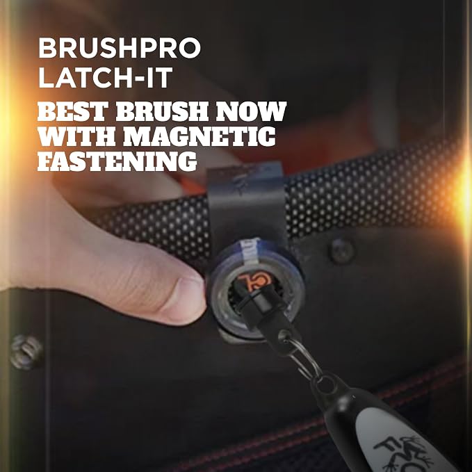 Frogger BrushPro Latch-It Golf Club Cleaner, Ergonomic Grip and Latch-it Magnet - Professional Golf Club Brush and Groove Cleaner for Golfers