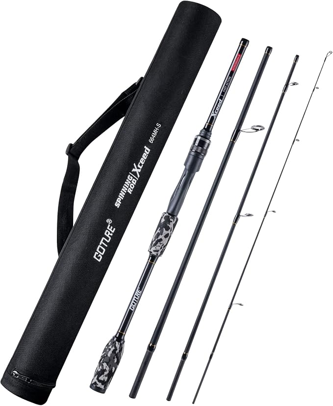 Goture 4-Piece Travel Carbon Fishing Rod M/MH Action 6.6-12ft Multi-Colors | Goture multi-spec travel fishing rods adopt upgraded high-grade carbon fiber blank with premium Fuji line guides