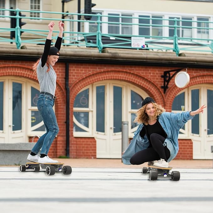 A1 Electric Skateboard with Remote, Rang Up to 17 Miles/24, 8 Ply Canadian Maple, Smooth Breaking, Suitable for Younger Beginners