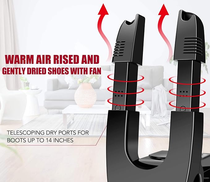 Portable Electric Shoes Boots Dryer and Warmer with Folding and Drying Adjustable Rack