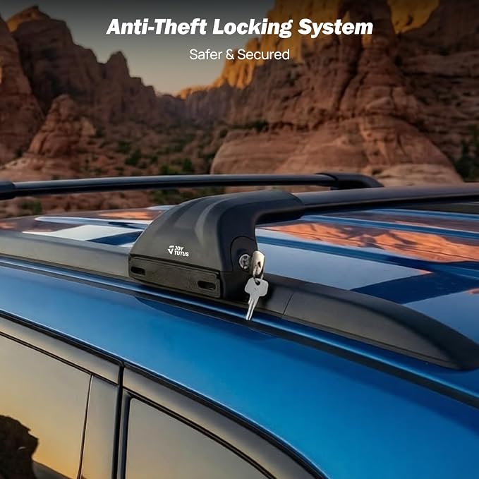 JOYTUTUS 300lbs Heavy Duty Lockable Aluminum Roof Rack Cross Bars Compatible with Jeep Grand Cherokee L 2021-2026 (3-Row) & Grand Cherokee WL 2022-2026 (2-Row)