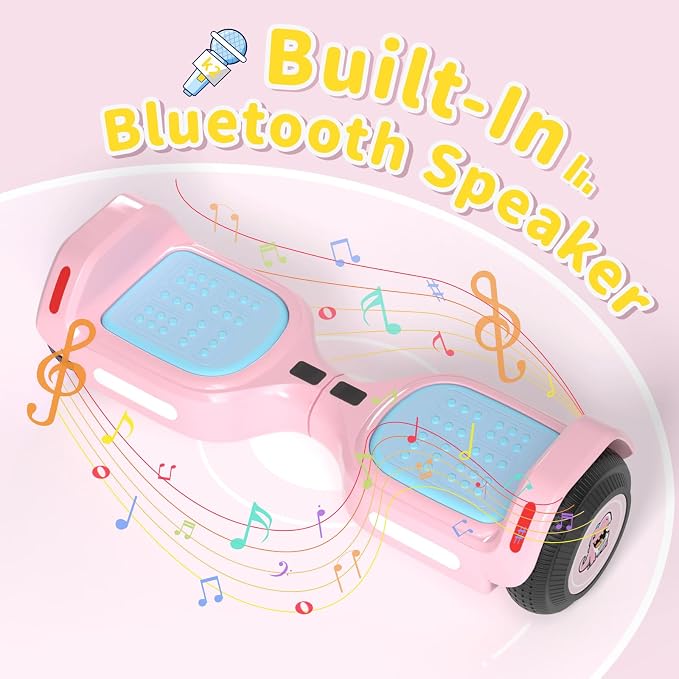SIMATE 6.5" Bluetooth Scooter, LED Lights & APP & Music Speaker, Long Battery Life, Gifts for Kids & Adults & Girls & Boys, for All Ages