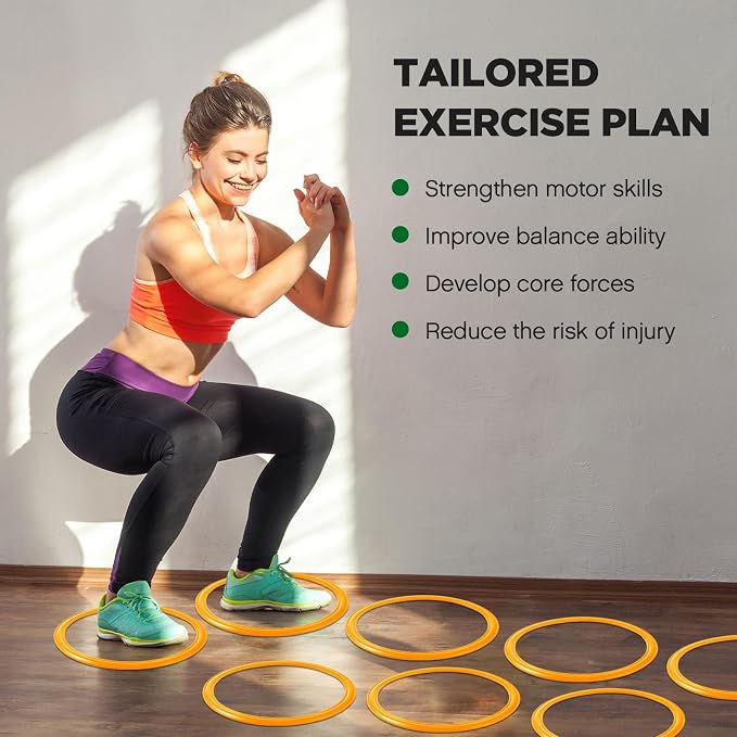 Deekin Agility Rings Speed and Agility Training Rings Exercise Speed Circle Jumping Hoops for Training Toss Equipment