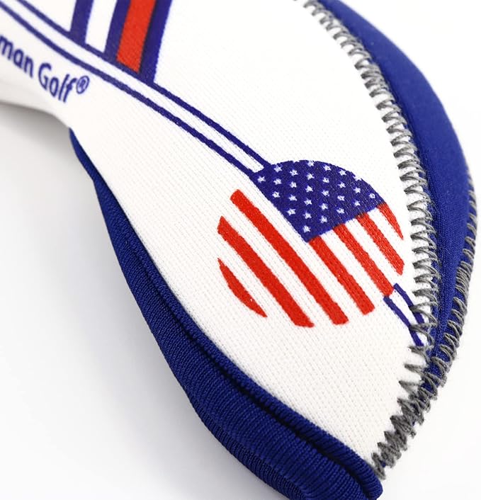 Craftsman Golf US Flag Neoprene Golf Club Head Cover Wedge Iron Protective Headcover for Callaway, Ping, Taylormade, Cobra, Etc.