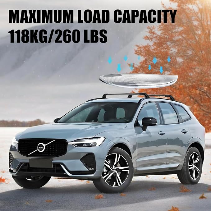 Psler Heavy Duty Roof Racks Cross Bars Compitable with Volvo XC60 2018 2019 2020 2021 2022 2023 2024 2025 with Metal Anti-Theft Lock, Aluminum Roof Rails Crossbars Anti-Theft Non-Corrosion