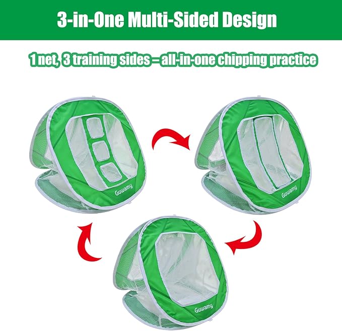 3-in-1 Pop Up Golf Chipping Net – Precision & Distance Trainer, Easy Indoor/Outdoor Setup – Ideal Gift