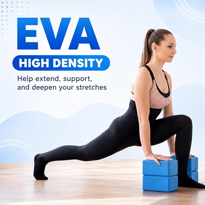 Wettarn 6 Pack Yoga Blocks 9 x 6 x 4 Inch EVA Foam Lightweight Non Slip Yoga Props for Pilates Stretching Meditation