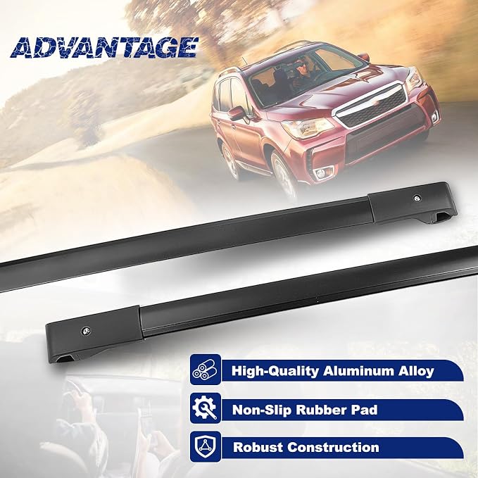 Roof Rack Cross Bars Luggage Carrier Compatible with Subaru Forester 2014-2021, Maximum Load 200 lbs/90 kg, Suitable for roof Bags, roof Boxes, Bike Carriers, and Much More.