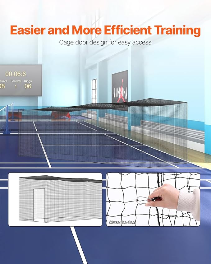 VEVOR Baseball Batting Cage,Professional Softball Baseball Batting Hitting Training Net,Heavy Duty Enclosed PE Practice Portable Pitching Cage Net&Carry Bag,for Backyard,Field,Indoor&Outdoor