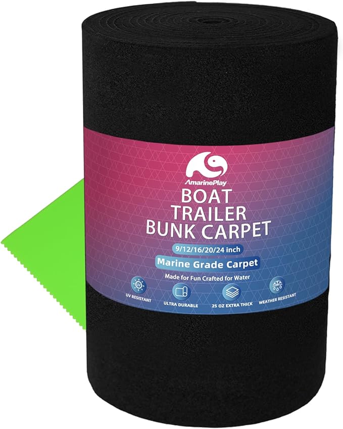 Boat Trailer Bunk Carpet,Marine Carpet Boat Bunk Boards Carpet Replacement, 9/12/16/20/24 inch Trailer Bunker Carpet for Covering Boat Lift Bunks or Runners
