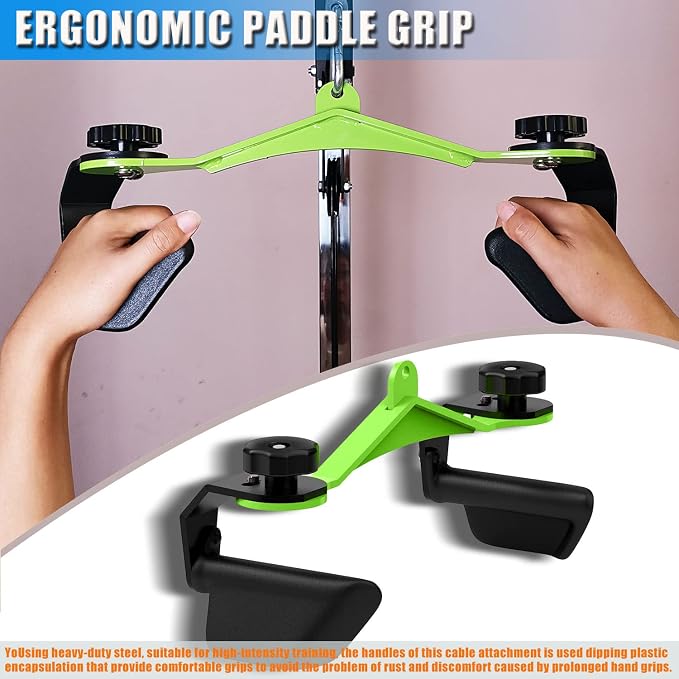 Adjustable Lat Pull down Bar, Cable Machine Attachments for Gym, Home Gym Fitness T-bar Row Pulldown Attachments, Lat Pull Down Machine Wide Grip Neutral Grip Handle