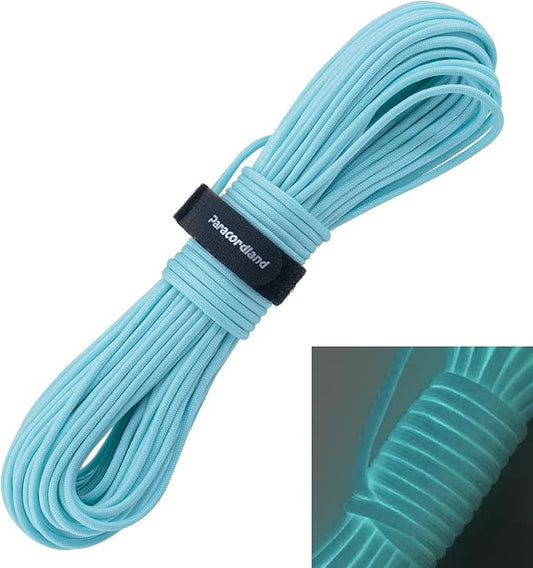 Paracordland-550LB Noctilucent Rope-100ft/500ft/1000ft 9 Strand Parachute Spool Cord for Military & Active Outdoors Camping Fishing,Survival Bracelet Tactical Parachute Paracord