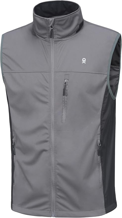 Little Donkey Andy Men's Lightweight Softshell Vest, Windproof Sleeveless Jacket for Running, Hiking, Cycling, Golf