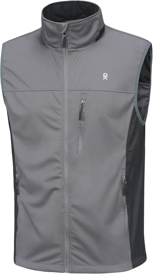 Little Donkey Andy Men's Lightweight Softshell Vest, Windproof Sleeveless Jacket for Running, Hiking, Cycling, Golf