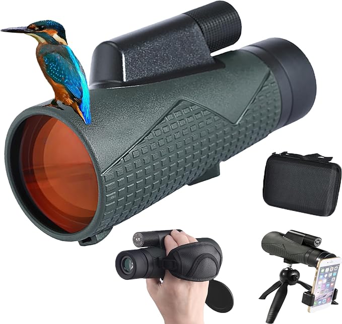 12X56 ED Monoculars for Adults IPX7 Waterproof Monocular Telescope 24MM Eyepiece Ultra Wide Membrane & BAK4 Prism 56MM Large Caliber High-for Bird Watching Hunting Travling