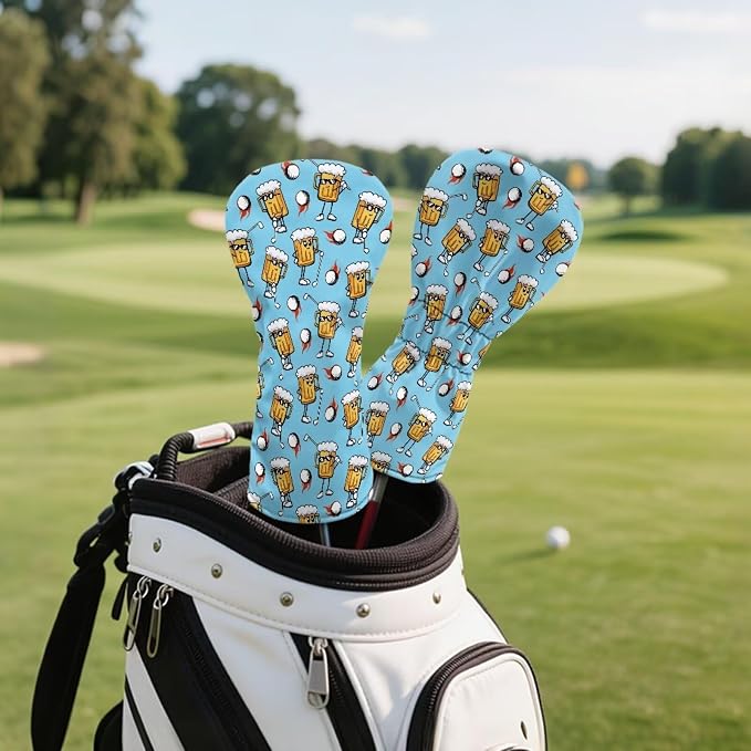 Rnyleeg Golf Club Head Covers for Women Driver Head Cover Leather Fairway Wood Headcover Hybrid Headcovers for Golf Clubs