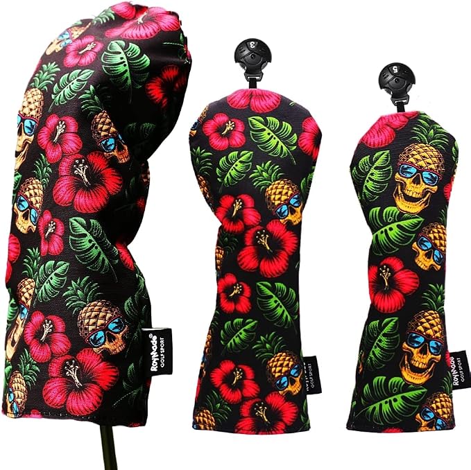 Golf Club Head Covers 3 Pack Waterproof Cloth Head Covers for Driver/Fairway Wood/Hybrid Fit All Golf Clubs Headcover #1#3#5 for All Brands