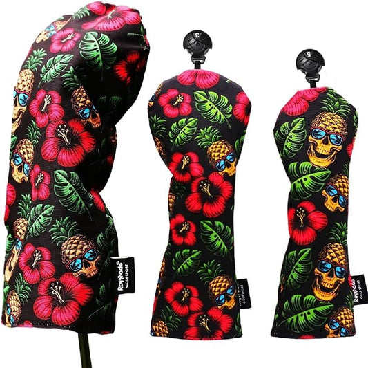 Golf Club Head Covers 3 Pack Waterproof Cloth Head Covers for Driver/Fairway Wood/Hybrid Fit All Golf Clubs Headcover #1#3#5 for All Brands