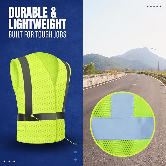 NYOrtho High Reflective Vest - Construction Vest - Universal Fit - ANSI/ISEA Class 2 - Sweat-Free With Reflective Material