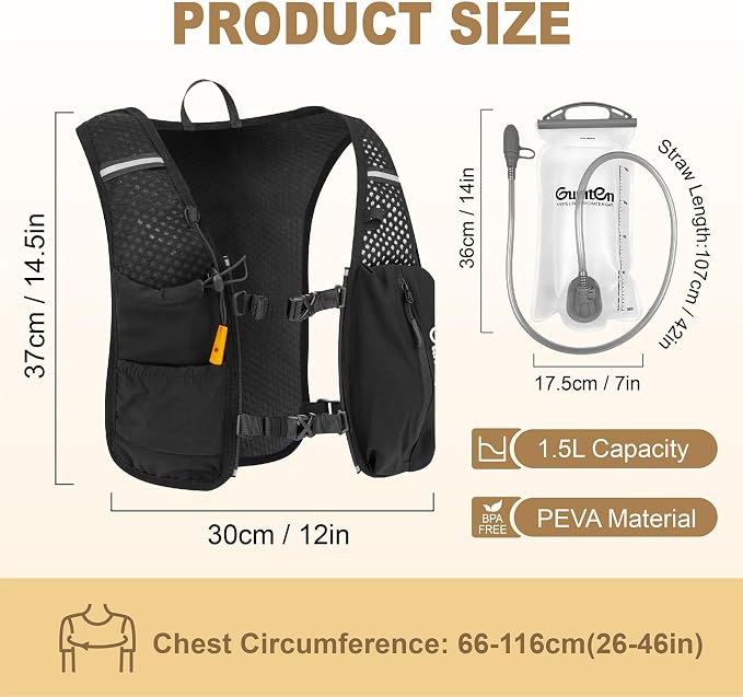 Running Vest for Women Men Adjustable Running Hydration Vest with Phone Holder Reflective Strips for Marathon Hiking Cycling