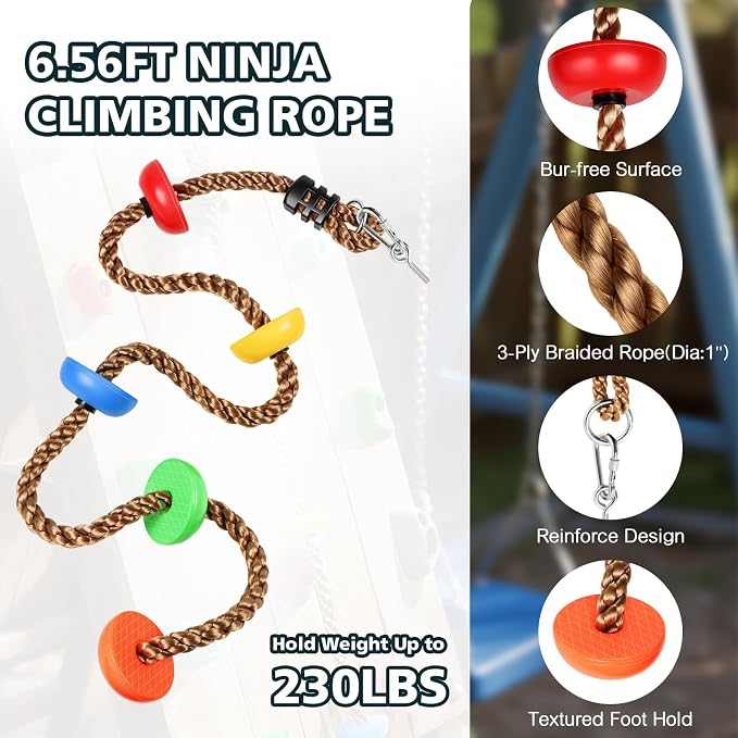 TOPNEW 30PCS Rock Climbing Holds with 6.56FT Climbing Rope - Climbing Rocks for Indoor/Outdoor Kids Adults Rock Wall, Play Set & Playground Gym