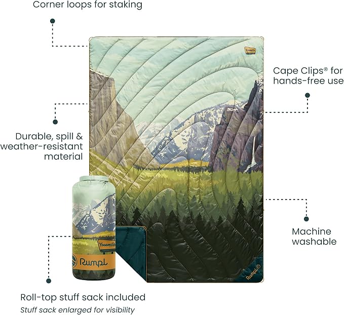 Rumpl Original Puffy National Park Blanket for Camping and Outdoors, Yosemite - V2
