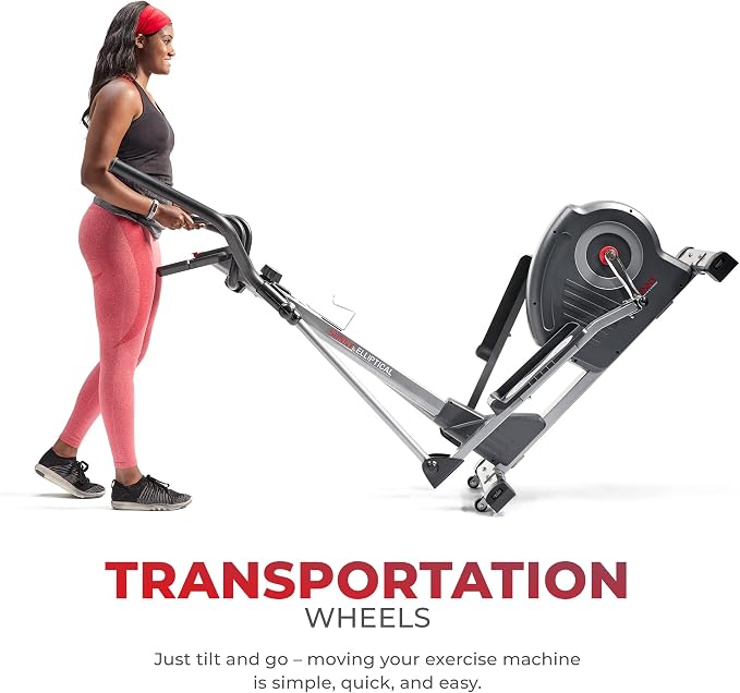 Sunny Health & Fitness Upright Elliptical Machine, Full Body Cardio Exercise Equipment with Adjustable Resistance, Arm and Leg Workout Machine, SunnyFit App via Bluetooth