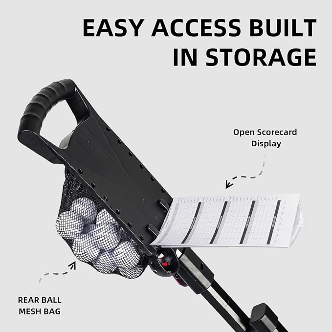 XDriveMax GC01 Golf Pull Push Cart 2 Wheel,Foldable Golf Push Cart for Golf Clubs,Lightweight Folding Golf Walking Pull Carts