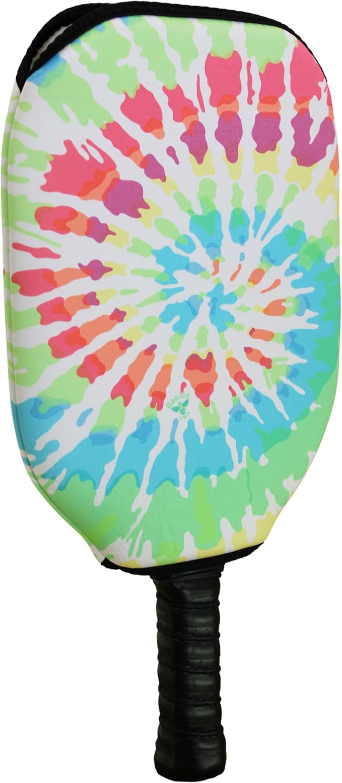 BeeJos Spirl Tie-Dye: Premium Slip-On Pickleball Paddle Cover-Fits Standard Size Paddles-Zipperless (Paddle not Included) Handmade in USA