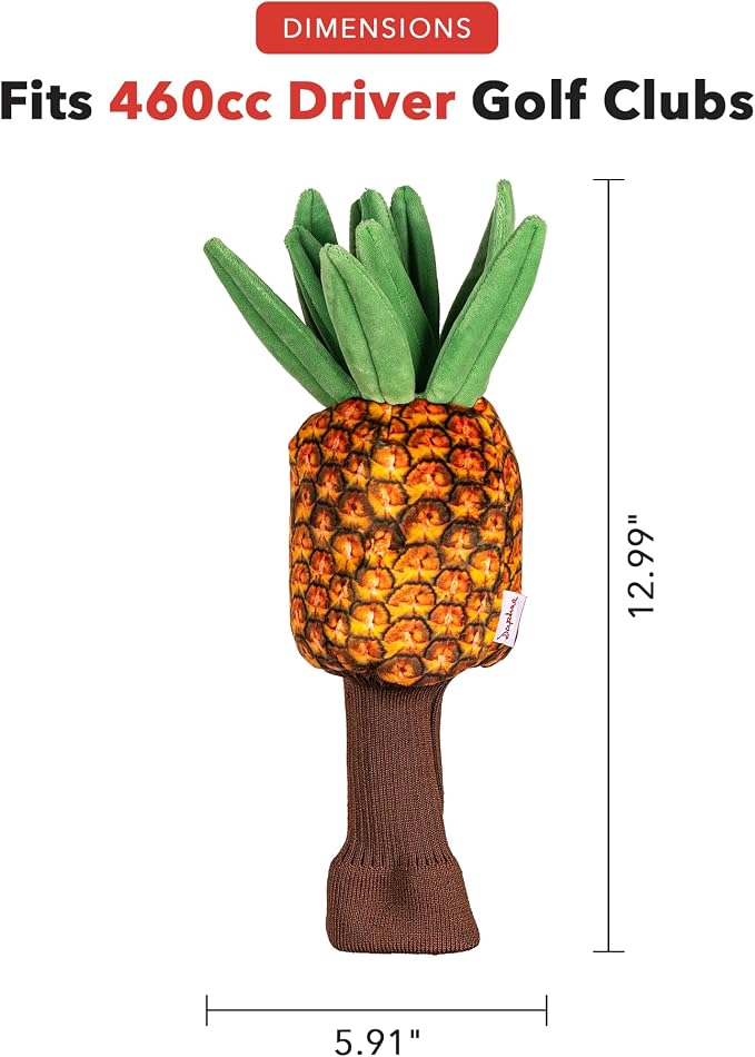 Daphne's Headcovers Pineapple Driver Headcover | Premium Driver Headcovers | Funny Golf Club Covers | Stylish Protection for Your Clubs | Men's Golf Gear | Driver Headcover for Men and Women