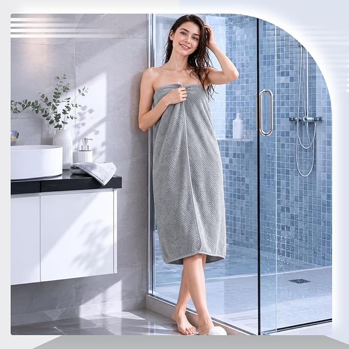 4 Pack Microfiber Bath Towels, 36 X 67 Inches Extra Large Bath Towels, Super Absorbent Soft Fast Drying Oversized Towel for Bathroom Gym Travel Pool Grey and Deep Blue