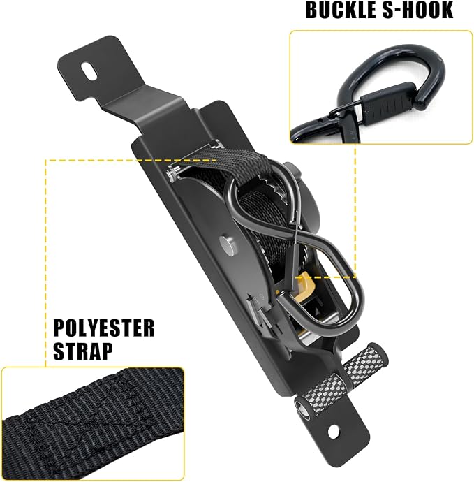 Retractable Ratchet Straps Compatible with 2020-2025 2026 Jeep Gladiator JT Retracting Straps Auto Retract Securing Strap Tie Down System 2PCS for 2024 Gladiator Accessories