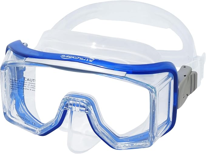PanoEX 3 Window Diving Mask - Panoramic Wide View, Anti-Fog Tempered Glass, Anti-Leak Silicone Skirt - Scuba Mask, Dive Mask, Snorkel Mask for Adults