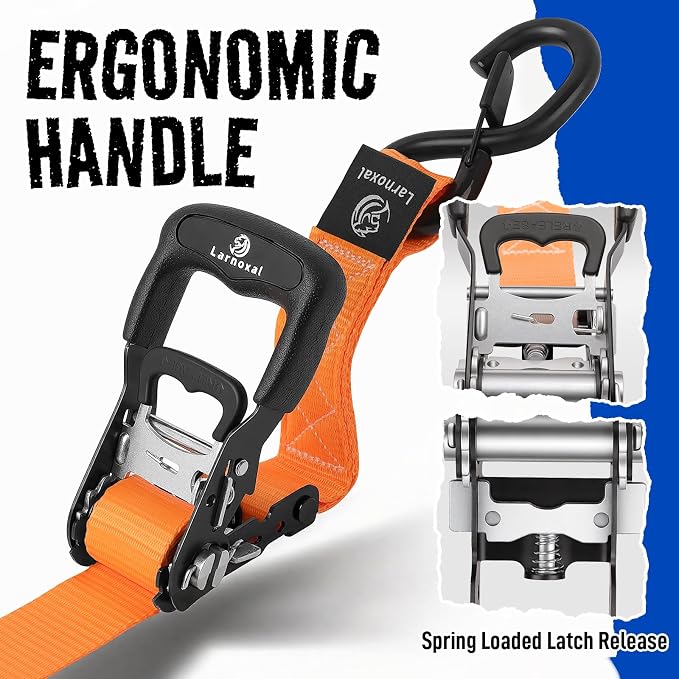 Ratchet Straps, 1.5 inch x 15 ft(4 Pack) Heavy Duty Tie Down Straps, Ratchet Tie Down Straps with Soft Loops-5,208 lbs (Orange)