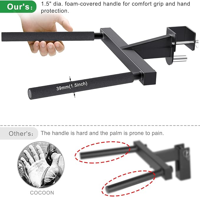 SELEWARE Squat Rack Attachment, Y-Shaped Dip Bar Attachment, Nordic Hamstring Curl Attachment and Lever Arms for 2x2 or 3x3 Power Rack with 5/8" or 1" Hole, Power Cage Accessories for Home Gym
