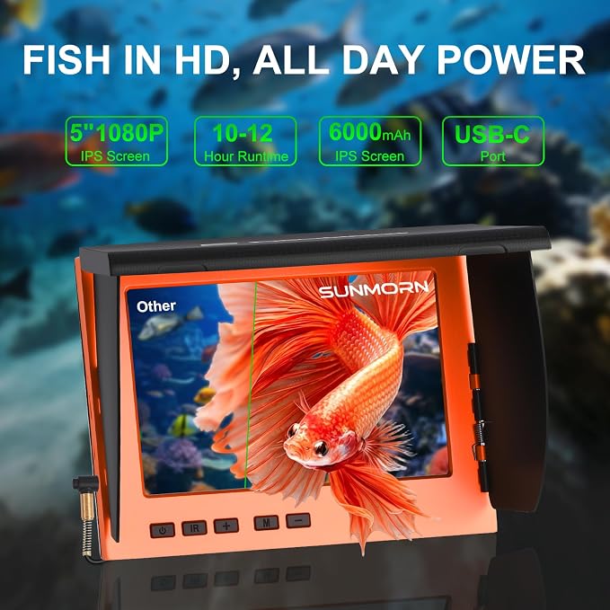 Fishing Camera, 220° Ultra-Wide 1080P HD Underwater Fishing Camera with 4.3" LCD & IR Night Vision, 50ft Cable for Ice Lake Boat Kayak Fishing
