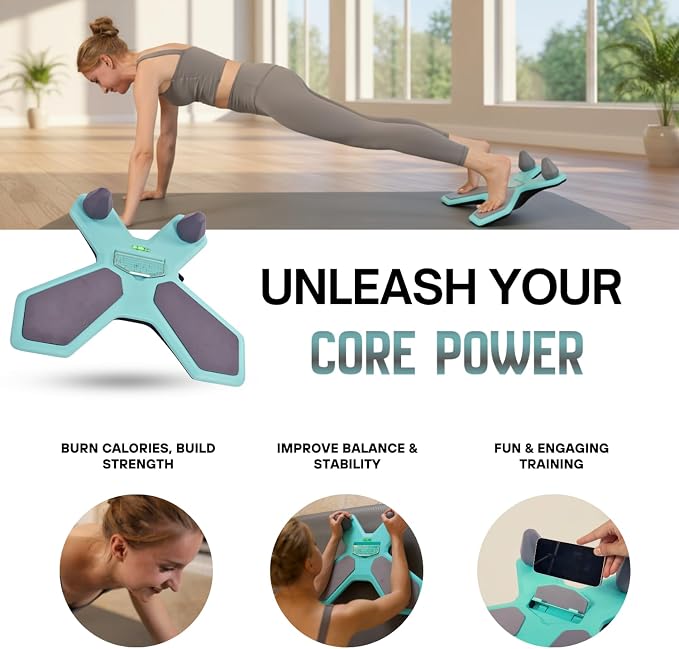 Balance Board for Core Workout, Portable Plank Board Training Equipment, Wobble Balance Board, Adjustable Home Fitness Equipment for Core Strength, Workout Equipment for Full-Body Workouts