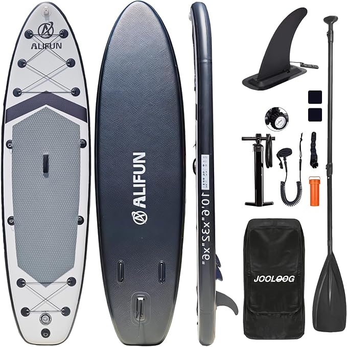Inflatable Stand Up Paddle Board with Seat, 10'6"/10'5" SUP 440LBS, Recreational Paddleboard for Adults Beginners, Blow Up Paddle Board with Fishing Design, Camera Mount, Cooler Bag & Full Accessories
