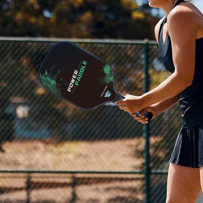 Carbon Fiber Pickleball Paddles - 16mm Shock-Absorbing Honeycomb Core & Anti-Slip Grip | Lightweight Racket for Beginners Professionals | Indoor Outdoor Tournament Use